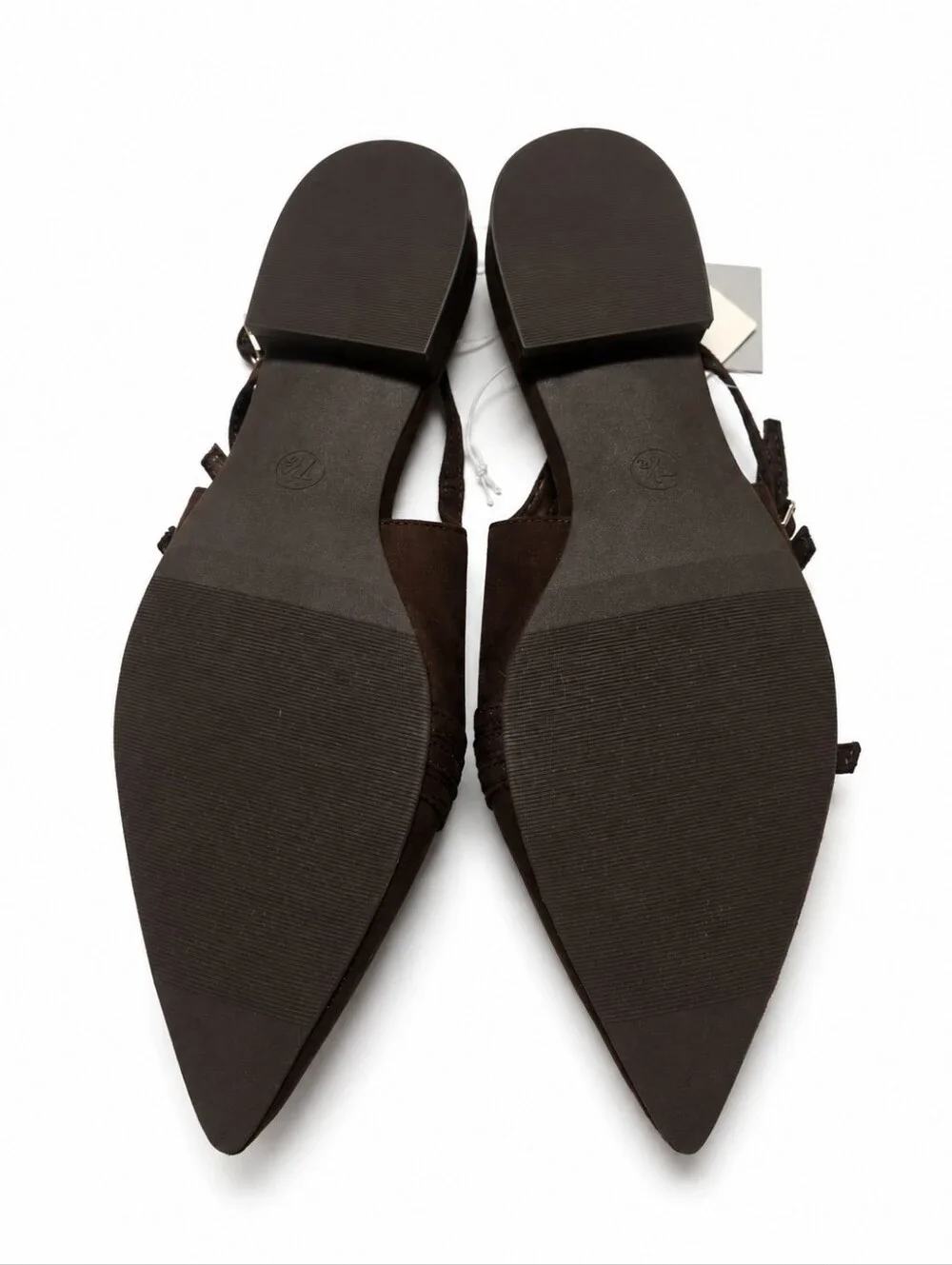 A New Day Twiggy Brown Multi Buckle Pointed Toe Flats Size 7.5 NWT